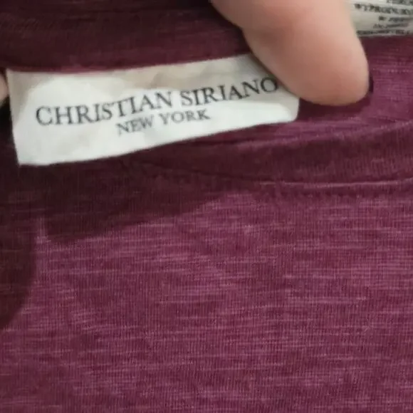 Christian Siriano Maroon Long Sleeve Top Large - Picture 5 of 7